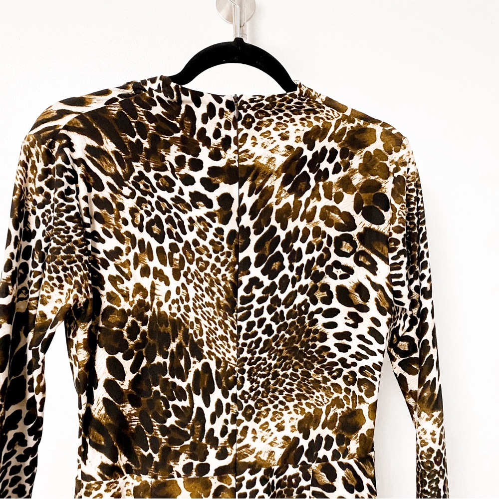 Single Surplice Leopard Print Fall Chic Long Slee… - image 4